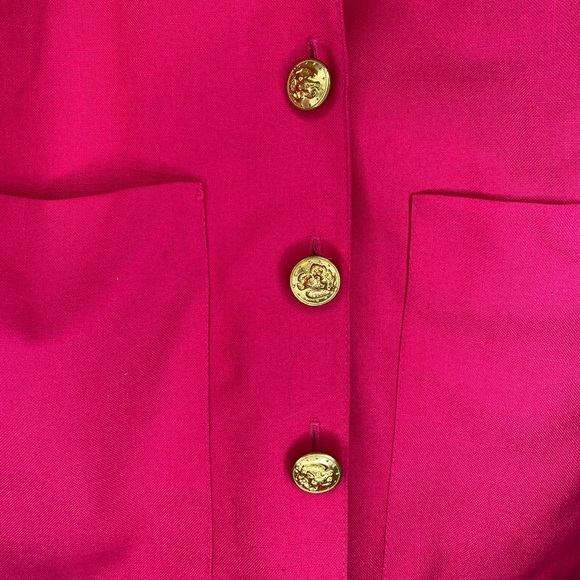 Jeremy Scott Fuschia Blazer with Gold Buttons - Picture 3 of 3